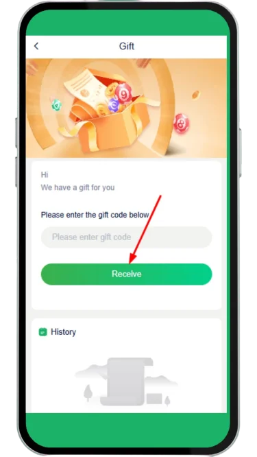 Click receive button